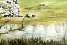 Carica l'immagine nel visualizzatore di Gallery, Acquerello Originale Pano Acqua 03 - relaxart.it